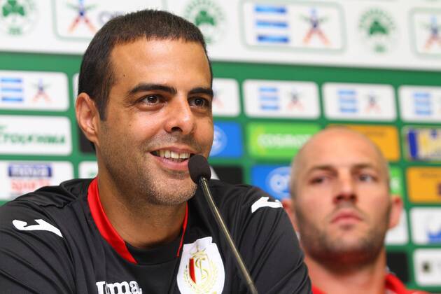 Standard s head coach Guy Luzon pictured during a press conference of Standard de Liege, Monday 04 August 2014, in Athens. - Third qualifying round of the UEFA Champions League ACTIONxIMAGES  premiumd 17360