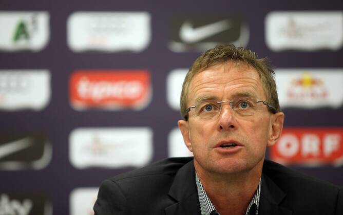 SOCCER - CL, SALZBURG,AUSTRIA,05.AUG.14 - SOCCER - UEFA Champions League, qualifying, Red Bull Salzburg, preview, press conference RBS. Image shows sporting director Ralf Rangnick (RBS). 