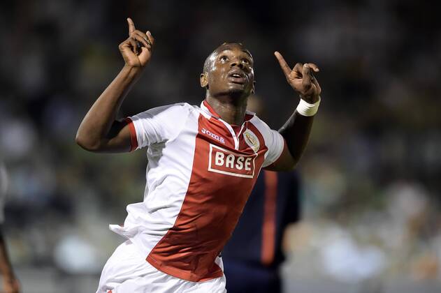 20140805 - LIEGE, BELGIUM: Standard s Paul-Jose Mpoku Ebunge celebrates after scoring during the return leg match between Greek soccer team Panathinaikos and Belgian first league soccer team Standard de Liege in the third qualifying round of the UEFA Champions League competition, Tuesday 05 August 2014, in Athens. The first leg match resulted in a 0-0 draw. YORICKxJANSENS  premiumd Aufmac20211064