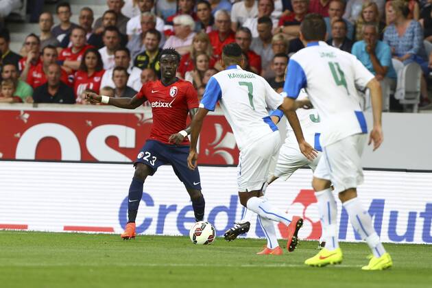 Pape Souare (Lille) FOOTBALL : OSC Lille vs Grasshopper Club Zürich - Champions League, third qualifying round - 05 08 2014 GwendolineLeGoff 