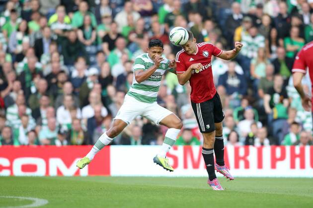 UEFA CHAMPIONS LEAGUE SECOND LEG THIRD ROUND QUALIFICATION MATCH IN EDINBURGH: CELTIC GLASGOW - LEGIA WARSAW E IZAGUIRRE MICHAL ZYRO  D09R0918