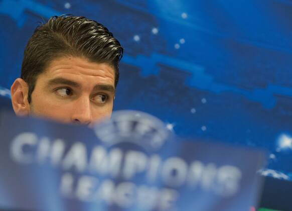 SOCCER - CL, RBS vs Malmoe SALZBURG,AUSTRIA,18.AUG.14 - SOCCER - UEFA Champions League, play off, Red Bull Salzburg, preview, press conference RBS. Image shows Jonatan Soriano (RBS). 