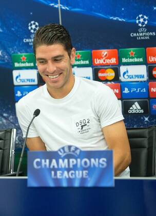 SOCCER - CL, RBS vs Malmoe SALZBURG,AUSTRIA,18.AUG.14 - SOCCER - UEFA Champions League, play off, Red Bull Salzburg, preview, press conference RBS. Image shows Jonatan Soriano (RBS). 
