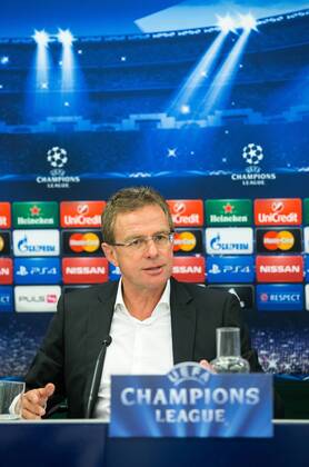 SOCCER - CL, RBS vs Malmoe SALZBURG,AUSTRIA,18.AUG.14 - SOCCER - UEFA Champions League, play off, Red Bull Salzburg, preview, press conference RBS. Image shows sporting director Ralf Rangnick (RBS). 