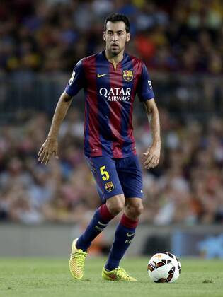 Sergio Busquets of FC Barcelona during the Joan Gamper Trophy match between FC Barcelona and Leon F.C. at Camp Nou on august 18, 2014 in Barcelona, Spain FC Barcelona v Leon F.C. Joan Gamper Trophy 2014 2015 xVIxLaurensxLindhoutxIVx 2538518
