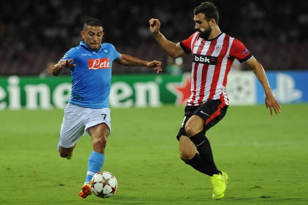 Aug. 19, 2014 - Naples, Italy - Walter Gargano Napoli during the UEFA Champions League Qualifying Play Off First Leg match between SSC Napoli and Athletic Club Bilbao Football Soccer at Stadio San Paolo on August 19, 2014 in Naples, Italy. SSC Napoli and Athletic Club Bilbao - UEFA Champions League Qualifying Play Off First Leg  - ZUMAn23