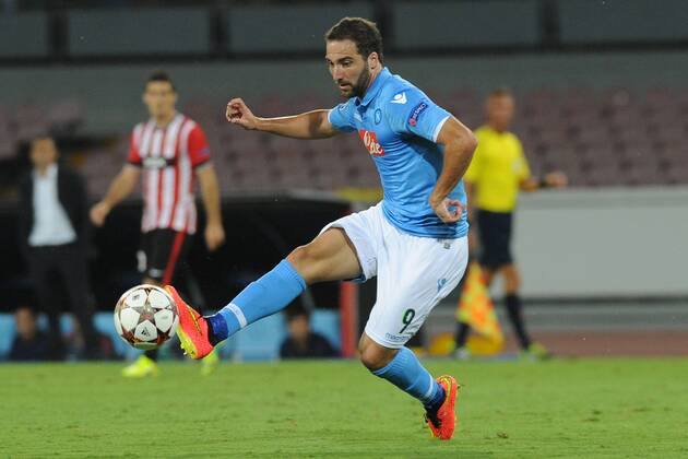 Aug. 19, 2014 - Naples, Italy - Gonzalo Higuain during the UEFA Champions League Qualifying Play Off First Leg match between SSC Napoli and Athletic Club Bilbao Football Soccer at Stadio San Paolo on August 19, 2014 in Naples, Italy. SSC Napoli and Athletic Club Bilbao - UEFA Champions League Qualifying Play Off First Leg  - ZUMAn23