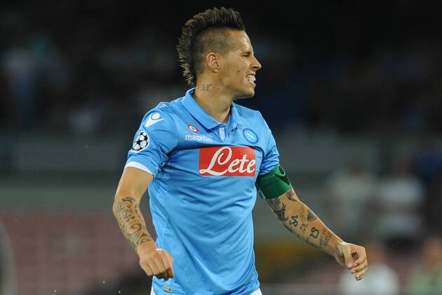 Aug. 19, 2014 - Naples, Italy - Marek Hamsik during the UEFA Champions League Qualifying Play Off First Leg match between SSC Napoli and Athletic Club Bilbao Football Soccer at Stadio San Paolo on August 19, 2014 in Naples, Italy. SSC Napoli and Athletic Club Bilbao - UEFA Champions League Qualifying Play Off First Leg  - ZUMAn23