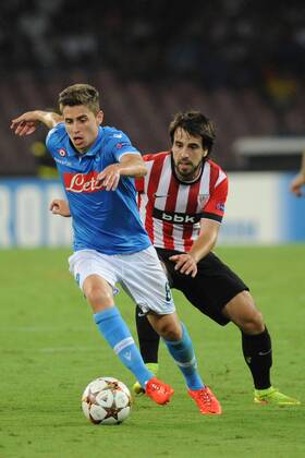 Aug. 19, 2014 - Naples, Italy - Jorginho during the UEFA Champions League Qualifying Play Off First Leg match between SSC Napoli and Athletic Club Bilbao Football Soccer at Stadio San Paolo on August 19, 2014 in Naples, Italy. SSC Napoli and Athletic Club Bilbao - UEFA Champions League Qualifying Play Off First Leg  - ZUMAn23