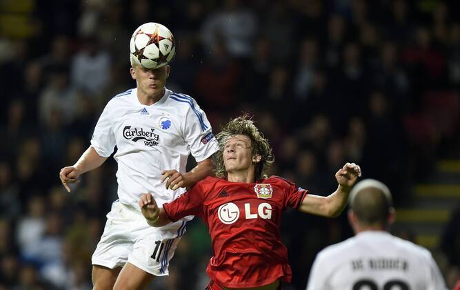 Copenhagen, Denmark, football, UEFA Champions League qualification: FC Copenhagen - Bayer Leverkusen. Andreas Cornelius, FC Copenhagen 