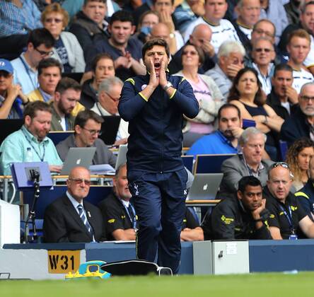 Tottenham s Mauricio Pochettino in action - Barclays Premier League - Tottenham vs Queens Park Rangers - White Hart Lane - London - England - 24th August 2014 - Picture David Klein Sportimage EDITORIAL USE ONLY. No use with unauthorised audio, video, data, fixture lists, club league logos or live services. Online in-match use limited to 120 images, no video emulation. No use in betting, games or single club league player publications.