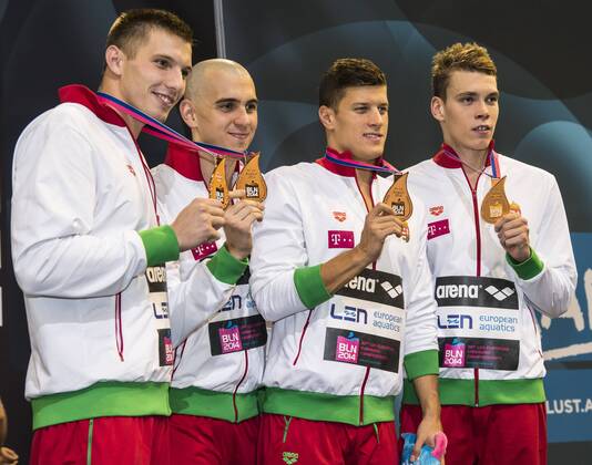 HUN - HUNGARY Bronze Medal 4x100m Medley Men Final 32nd LEN European Championships Berlin GiorgioxScala DBM