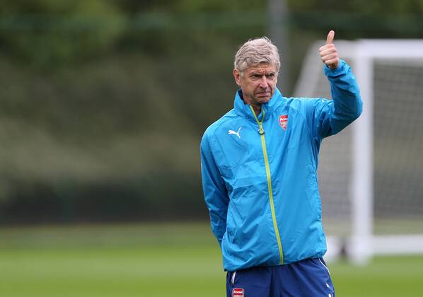 Arsenal s Arsene Wenger during training - Champions League Training - London Colney - London - England - 26th August 2014 - Picture David Klein Sportimage EDITORIAL USE ONLY. No use with unauthorised audio, video, data, fixture lists, club league logos or live services. Online in-match use limited to 120 images, no video emulation. No use in betting, games or single club league player publications.