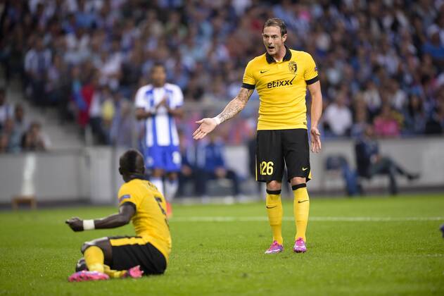 Idrissa GUEYE (lille) Nolan ROUX (lille) FOOTBALL : FC Porto vs OSC Lille - Champions League qualifier - 26 08 2014 JBAutissier 