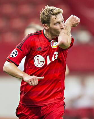 Leverkusen, 27.08.2014, BayArena Torjubel: Stefan Kiessling (Bayer) Bayer Leverkusen - FC Kopenhagen mm