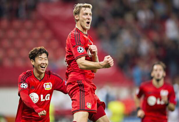 Leverkusen, 27.08.2014, BayArena Torjubel: Stefan Kiessling (Bayer) Bayer Leverkusen - FC Kopenhagen mm
