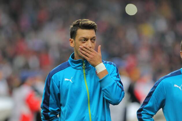 UEFA Champions League playoff second leg match match between Arsenal and Besiktas at Emirates stadium in London, Englandl August 27, 2014. Pictured: Mesut ozil of Arsenal. 