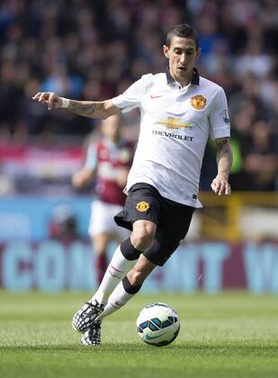 Angel di Maria of Manchester United in action - Burnley vs. Manchester United - Barclay s Premier League - Turf Moor - Burnley - 30 08 2014 Pic Philip Oldham Sportimage EDITORIAL USE ONLY. No use with unauthorised audio, video, data, fixture lists, club league logos or live services. Online in-match use limited to 120 images, no video emulation. No use in betting, games or single club league player publications.