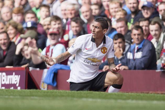 Angel di Maria of Manchester United appeals for a free kick - Burnley vs. Manchester United - Barclay s Premier League - Turf Moor - Burnley - 30 08 2014 Pic Philip Oldham Sportimage EDITORIAL USE ONLY. No use with unauthorised audio, video, data, fixture lists, club league logos or live services. Online in-match use limited to 120 images, no video emulation. No use in betting, games or single club league player publications.