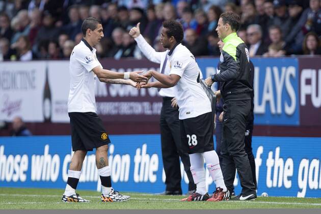 Angel di Maria of Manchester United is replaced by Anderson - Burnley vs. Manchester United - Barclay s Premier League - Turf Moor - Burnley - 30 08 2014 Pic Philip Oldham Sportimage EDITORIAL USE ONLY. No use with unauthorised audio, video, data, fixture lists, club league logos or live services. Online in-match use limited to 120 images, no video emulation. No use in betting, games or single club league player publications.