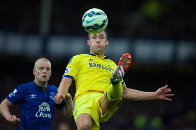 PROPAGANDA20140830 Football - soccer: Barclays Premier League, Everton FC - Chelsea FC, Chelsea s Gary Cahill in action against Everton during the Premier League match at Goodison Park. (Hinweis: Verwendung nur in Deutschland, Österreich oder Schweiz - only Germany, Austria and Switzerland) xHOCHxZWEIx xPropagandax 