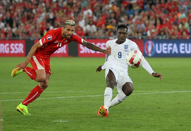 England s Danny Welbeck scoring his sides second goal - Euro 2016 Qualifier Group E - Switzerland Vs England - St Jakob Park - Switzerland - 8th September 2014 - Picture David Klein Sportimage EDITORIAL USE ONLY. No use with unauthorised audio, video, data, fixture lists, club league logos or live services. Online in-match use limited to 120 images, no video emulation. No use in betting, games or single club league player publications.