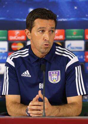 Anderlecht s head coach Besnik Hasi pictured during a press conference of Belgian soccer team RSC Anderlecht in the Tuk Telekom Arena in Istanbul, Monday 15 September 2014. VIRGINIExLEFOUR  premiumd 21949