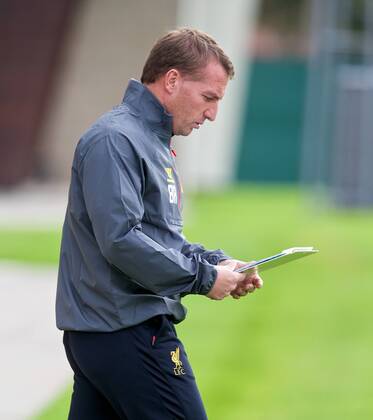 PROPAGANDA20140915 Football - soccer: UEFA Champions League, Liverpool FC , Liverpool s manager Brendan Rodgers during training at Melwood .xHOCHxZWEIx xPropagandax 
