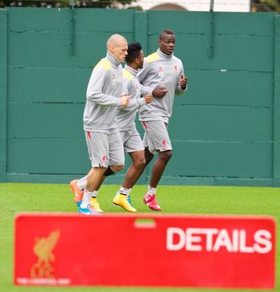 PROPAGANDA20140915 Football - soccer: UEFA Champions League, Liverpool FC , Liverpool s Mario Balotelli during training at Melwood .xHOCHxZWEIx xPropagandax 