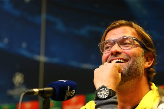 Montag 15.09.2014, Saison 2014 2015, UEFA Champions League, Pressekonferenz im Presseraum des Dortmunder Signal Iduna Parks vor dem Spiel zwischen dem BVB Borussia Dortmund und dem FC Arsenal London, Trainer Jürgen Klopp (BVB)