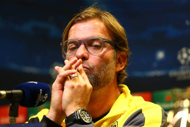Montag 15.09.2014, Saison 2014 2015, UEFA Champions League, Pressekonferenz im Presseraum des Dortmunder Signal Iduna Parks vor dem Spiel zwischen dem BVB Borussia Dortmund und dem FC Arsenal London, Trainer Jürgen Klopp (BVB)
