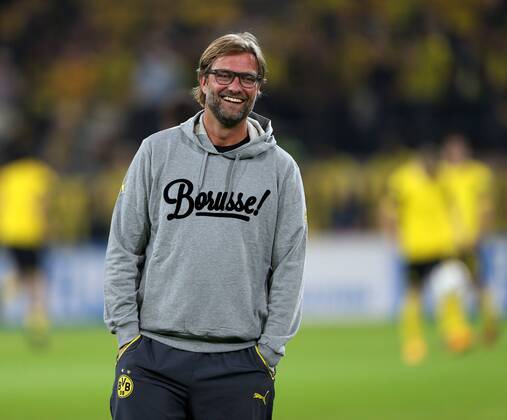 Dortmund s Jürgen Klopp is all smiles - Champions League Group D - Borussia Dortmund vs Arsenal London - Signal Iduna Park - Germany - 16th September 2014 - EDITORIAL USE ONLY. No use with unauthorised audio, video, data, fixture lists, club league logos or live services. Online in-match use limited to 120 images, no video emulation. No use in betting, games or single club league player publications.