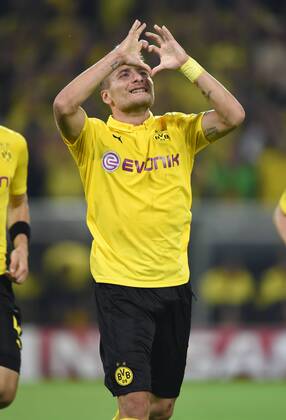 16.09.2014, Fussball, Saison 2014 15, UEFA Champions League, Vorrunde, Borussia Dortmund - Arsenal London Jubel Ciro Immobile (Borussia Dortmund)