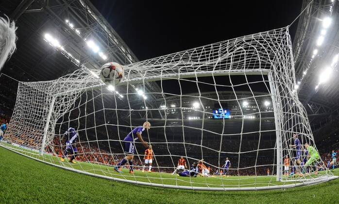 UEFA Champions League Group D match between Galatasaray AS v RSC Anderlecht at Turk Telekom Arena in Istanbul, Turkey on September 16, 2014. Score: Galatasaray 1 - Anderlecht 1 Pictured: Galatasaray forvet Burak Yilmaz goal 