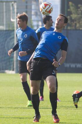 - BRUGGE, BELGIUM: Club s Tom De Sutter pictured during a training session of Belgian first division soccer team Club Brugge KV in Brugge, Wednesday 17 September 2014, ahead of tomorrow s game against Italian team Torino F.C., the first game in the group stage of the UEFA Europa League in group B. KURTxDESPLENTER 04317057
