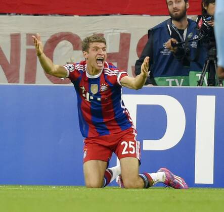 17.09.2014, Fussball Champions-League 2014 2015, Vorrunde 1.Spieltag, FC Bayern München - Manchester City, in der Allianz-Arena München. Thomas Müller (Bayern München) frustriert. 