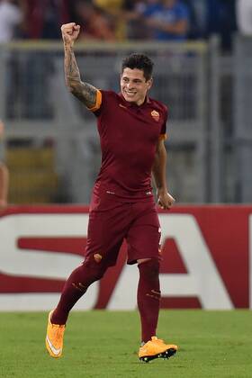 Jubel Juan Manuel Iturbe Roma 1-0 Torjubel AS Rom - ZSKA Moskau andreaxstaccioli