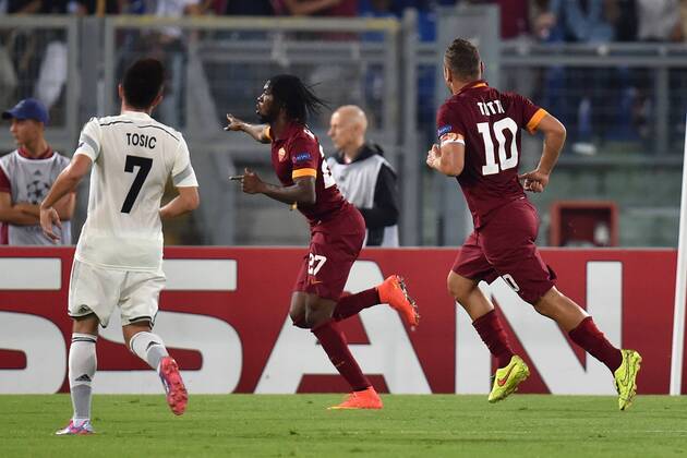 Jubel Gervinho As Roma 2-0 Torjubel AS Rom - ZSKA Moskau andreaxstaccioli