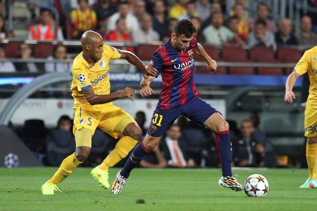 17.09.2014. Barcelona, Spain. Champions league Group F. Barcelona versus Apoel. Munir in action xAngelxBoludax  ActionPlus19090423