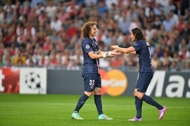 Edinson Cavani (psg) - David Luiz (psg) Ajax Amsterdam vs Paris St Germain - Champions League - 17 09 2014 AnthonyBIBARD FEPx 