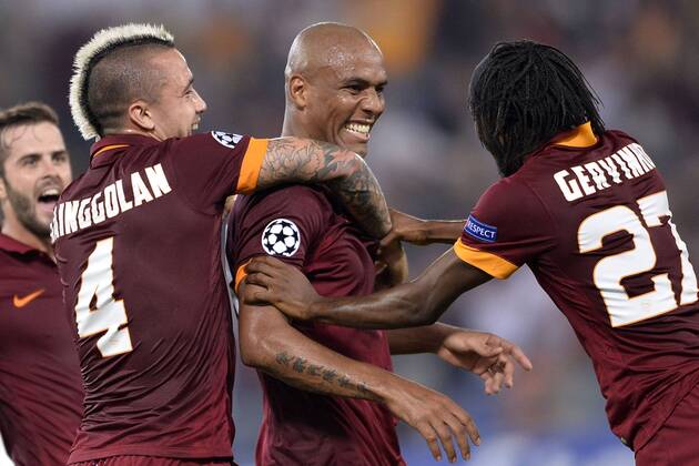 Jubel Maicon Roma. Torjubel. AS Rom - ZSKA Moskau AntoniettaxBaldassarre
