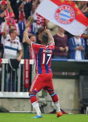 SOCCER - CL, Bayern vs Man.City MUNICH,GERMANY,17.SEP.14 - SOCCER - UEFA Champions League, group stage, FC Bayern München vs Manchester City. Image shows the rejoicing of Jerome Boateng (Bayern). 
