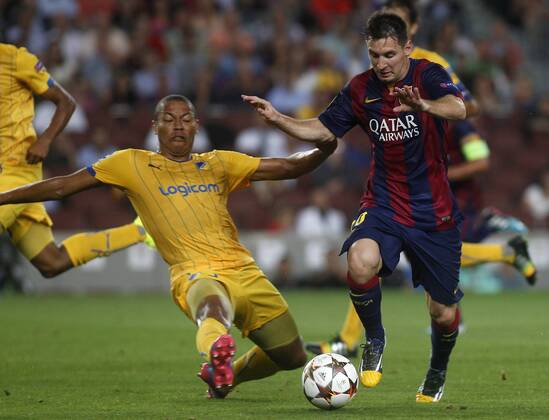 Champions League match between FC Barcelona and Apoel Nicosia. In this picture, Lionel Messi. xFRANCESCxADELANTADOx 