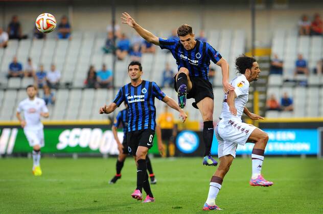 - BRUGGE, BELGIUM: Club s Thomas Meunier pictured in action during a soccer game between Belgian first division team Club Brugge KV and Italian team Torino F.C., Thursday 18 September 2014 in Brugge, the first game in the group stage of the UEFA Europa League in group B. LUCxCLAESSEN 04318352