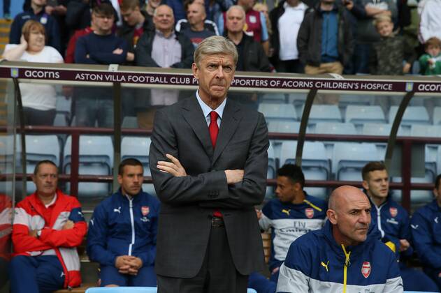Arsene Wenger manager of Arsenal - Barclays Premier League - Aston Villa vs Arsenal - Villa Park Stadium - Birmingham - England - 20th September 2014 - Picture Simon Bellis Sportimage EDITORIAL USE ONLY. No use with unauthorised audio, video, data, fixture lists, club league logos or live services. Online in-match use limited to 120 images, no video emulation. No use in betting, games or single club league player publications.