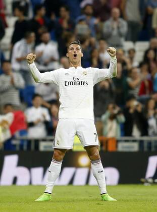 League BBVA match played between Real Madrid and FC Elche. In this picture, Cristiano Ronaldo celebrates one of their goals. xJOSExA.xGARCIAx