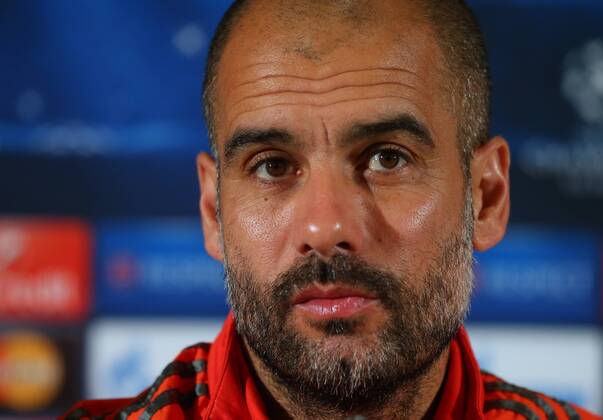 ITAR-TASS: MOSCOW REGION, RUSSIA. SEPTEMBER 29, 2014. FC Bayern Munich head coach Pep Guardiola gives a press conference ahead of a UEFA Champions League Group E football match.  RE1507E8