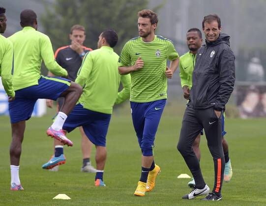 Massimiliano Allegri e Claudio Marchisio, Turin Training von Juventus Turin in Madrid filippoxalfero