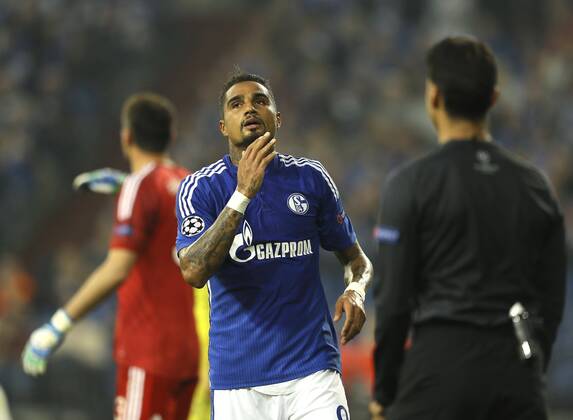 Foto : Prince Boateng Schalke ist enttäuscht - vergibt die grösste Chance zum 1-0 Fussball Champions League am Di. 30.09.2014 Spieltag 2 Schalke 04 - NK Maribor