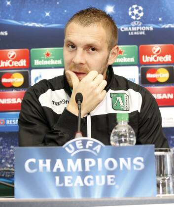 PFC Ludogorez Rasgrad. In this picture, Cosmin Mota at press conference. xJOSExA.xGARCIAx 